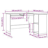 Corner Desk Old Wood 120x140x75 cm Engineered Wood 855900