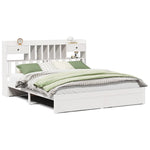 Bookcase Bed without Mattress White 180x200cm Super King Solid Wood Pine 3322426