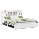 Bookcase Bed without Mattress White 180x200cm Super King Solid Wood Pine 3322426