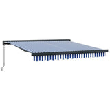 Retractable Awning Blue and White 300 x 250 cm Fabric and Metal 3329909