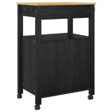 Kitchen Trolley MONZA Black 60 x 40 x 88.5 cm Solid Pine Wood 42027037
