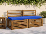 2-Piece Bench Cushions SOEST 100% Polyester Royal Blue 949693
