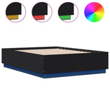 Bed Frame with LED without Mattress Black 135x190 cm Double 3209647