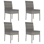 ZNTS 5 Piece Outdoor Dining Set with Cushions Poly Rattan Grey 3100403