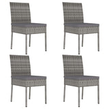ZNTS 5 Piece Outdoor Dining Set with Cushions Poly Rattan Grey 3100403