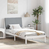 Bed frame White and light grey 100 x 200 cm Solid pine wood 878773