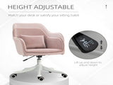 Velvet Office Chair, Desk Chair, Makeup Vanity Chair with Massage Lumbar Pillow and Rolling Wheels T3398P328220