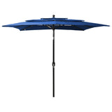 ZNTS 3-Tier Garden Parasol with Aluminium Pole Azure Blue 2.5x2.5 m 313843