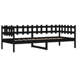Day Bed without Mattress Black 90x190 cm Single Solid Wood Pine 840384