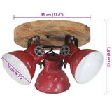 Ceiling Lamp 25 W Distressed Red 35x35x25 cm E27 371828