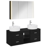 Bathroom Furniture Set 4 pcs Black Oak 3406904