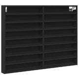 Vitrine Cabinet Black 100x8.5x75 cm Engineered Wood 847934