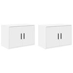 ZNTS Garage Wall Cabinets 2 pcs White Engineered Wood 860644