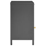 Nightstand Anthracite 40x30x54.5 cm Steel and Glass 336054