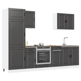 7 Piece Kitchen Cabinet Set Porto Black Engineered Wood 3314782