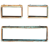 3 Piece Wall Cube Shelf Set Soild Reclaimed Wood 285845