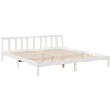 Extra Long Bed Frame without Mattress White 180x220 cm Solid Wood Pine 852453