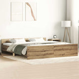 Bed Frame without Mattress Artisan Oak 160x200cm Engineered Wood 3328755