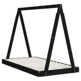 Kids Bed Frame Black 80x160 cm Solid Wood Pine 834530