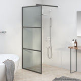 Walk-in Shower Wall 90x195cm Dark ESG Glass Black 151890