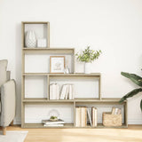 Room Divider Bookcase 4-Tier Sonoma Oak 143.5x29x143.5 cm Engineered Wood 857996