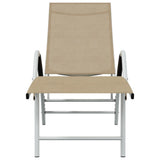 Sun Lounger Cream Aluminium Extra High Adjustable Armrests 310522
