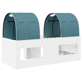 Bed with Tunnel 4 pcs White and Light Blue Engineered Wood 3423546