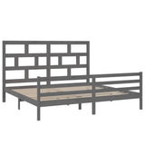 3101305 Bed Frame without Mattress Grey Solid Wood 200x200 cm