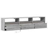 TV Wall Cabinet with LED Grey Sonoma 180x31x45 cm 3307945