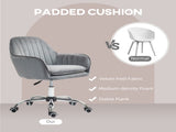 Office Chair, Swivel Desk Chair, Velvet-Feel Fabric Vanity Chair with Adjustable Height and Rolling T3398P344780