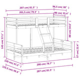 Bunk Bed without Mattress 90x200/120x200 cm Wax Brown Solid Wood 3207172