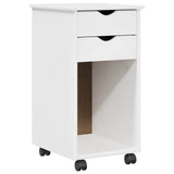 Desk Cabinet Set 2 pcs White Solid Pine Wood 3438776