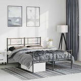 Metal Bed Frame without Mattress with Footboard Black 135x190cm 355284