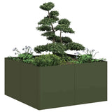 Planter Olive Green 80x80x40 cm Cold-rolled Steel 860741