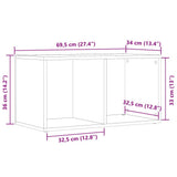 LP Storage Box Old Wood 69.5x34x36 cm Engineered Wood 855786