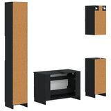 4 Piece Bathroom Cabinet Set UTRECHT Black Engineered Wood 3417973