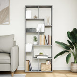 Room Divider Bookcase Concrete Grey 67x25x161.5 cm Engineered Wood 858078