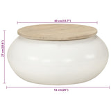 Coffee Table White 51x51x27 cm Solid Wood Mango 352052