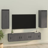 Wall Cabinets 2 pcs Grey 30x30x80 cm Solid Wood Pine 813500