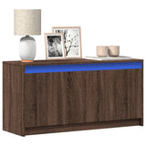 TV Cabinet with LED Brown Oak 100x34x50 cm Engineered Wood 852214