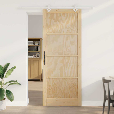 Sliding Door Manual Natural and white 93 x 232 cm 3333574