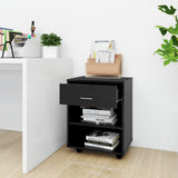 Rolling Cabinet Black 46x36x59 cm Engineered Wood 808468