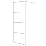 Walk-in Shower Wall White 80x195 cm Clear ESG Glass 152140
