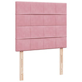 ZNTS Box Spring Bed with Mattress Pink 120x190 cm Small Double Velvet 3290863