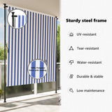 Outdoor Roller Blind Blue and White 200x270 cm Fabric&Steel 368767