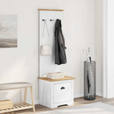 Hallway Cabinet with Hooks BODO White and Brown 50x40x157 cm 4016873