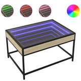 Coffee Table with Infinity LED Sonoma Oak 70x50x41 cm 847683