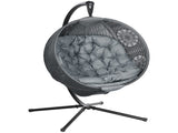 Round Egg Basket Chair, with Steel Stand, Charcoal Grey T3398P314771