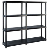 Storage Shelf 4-Tier Black 122x30.5x130 cm Plastic 3059851