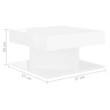 ZNTS Coffee Table High Gloss White 57x57x30 cm Engineered Wood 808374